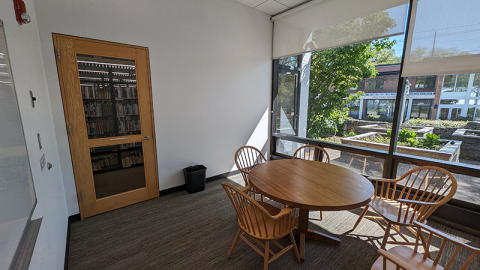 Photo of Study Room A, showing the window