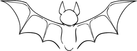 A silhouette of a bat.