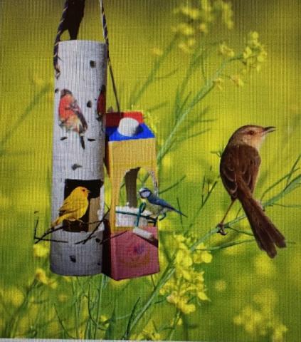 milk carton bird feeders