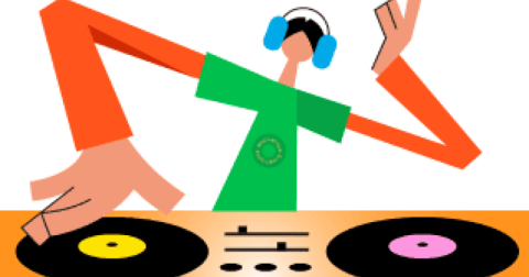 A cartoon DJ.