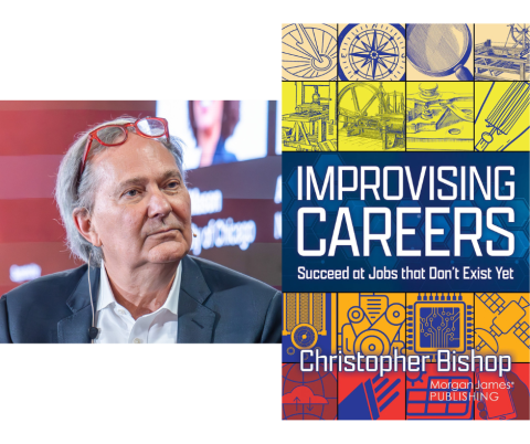 Photo of Christopher Bishop and Improvising Careers book cover 