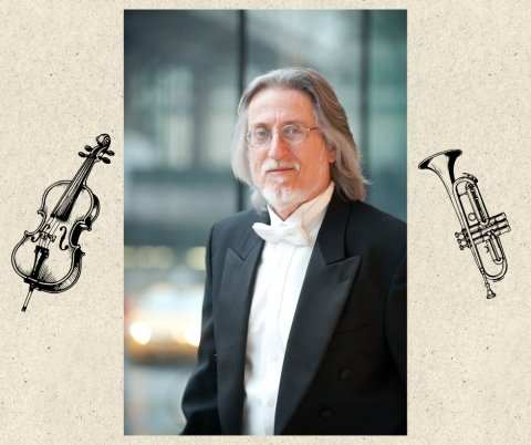 Photo of Harold Rosenbaum with instruments