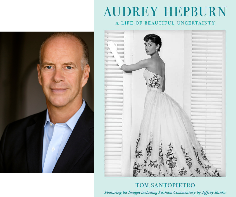 Tom Santopietro and cover of Audrey Hepburn Bio